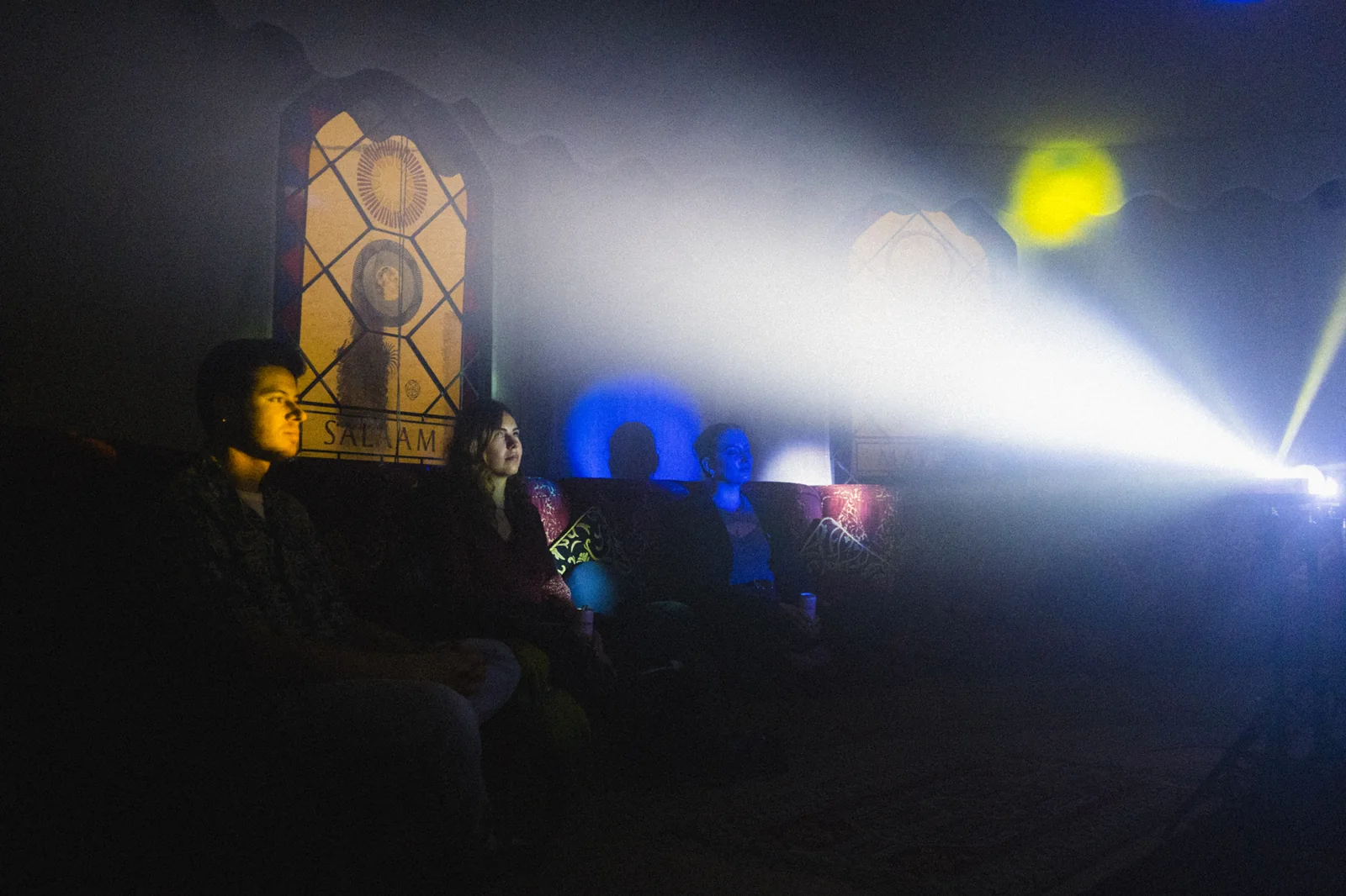 Light cuts through the smoke at the first public event.