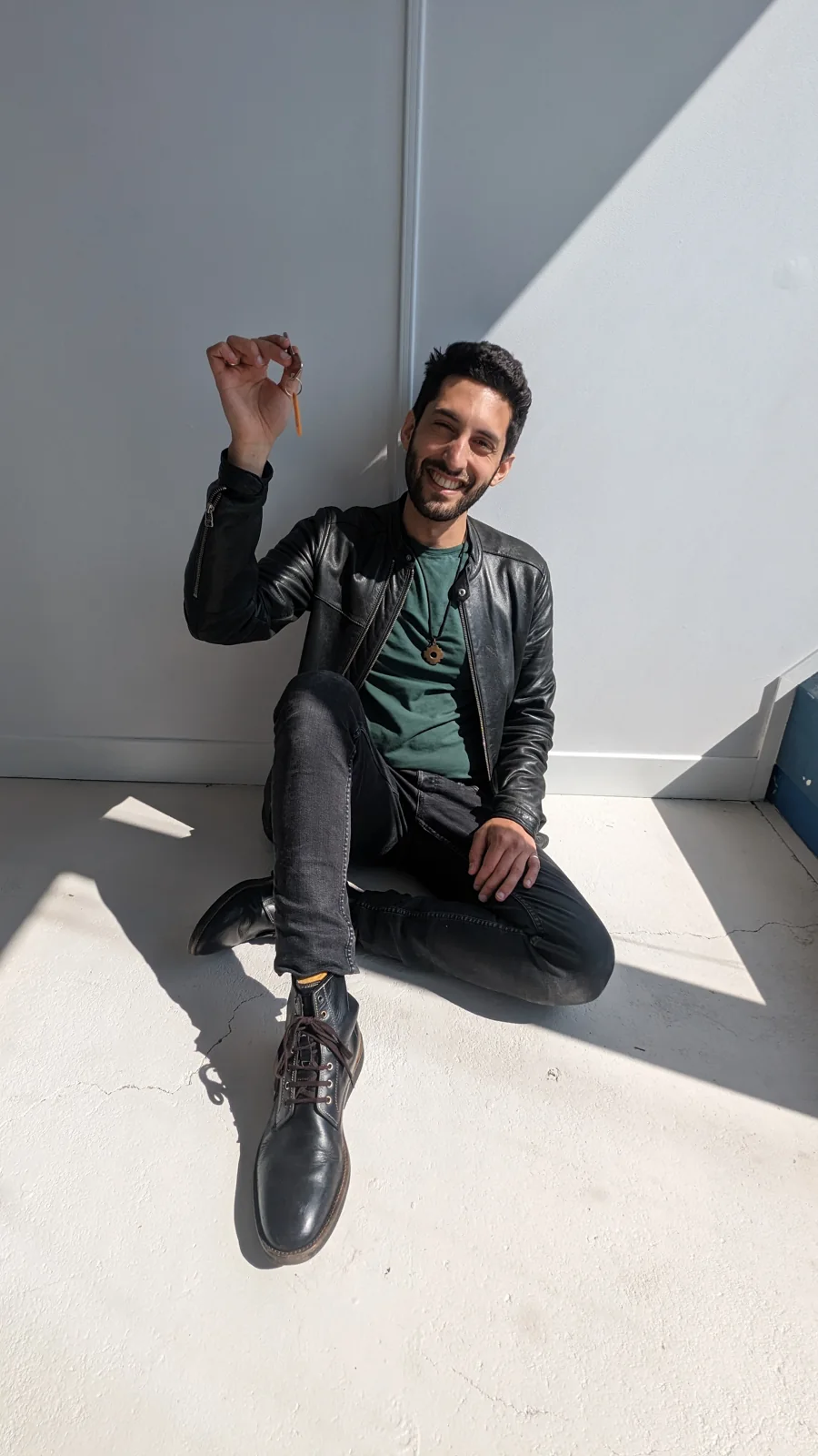 Raphaël in the new studio space in Camden.