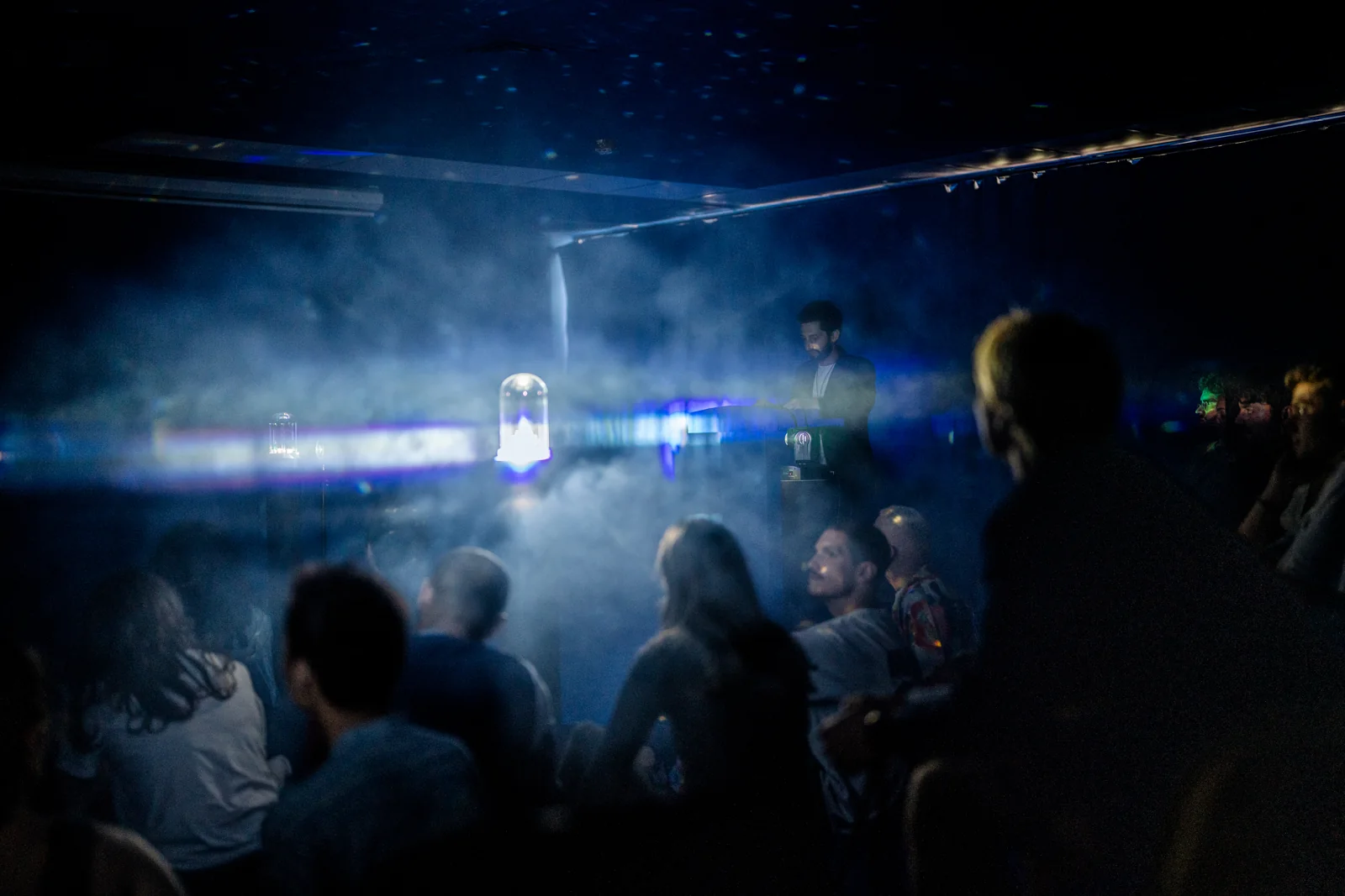 Visitors surrounded by light during Lucid Dream V2.